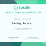 SoSafe Behavioral Science for Real Impact certificate awarded to Santiago Pereira.